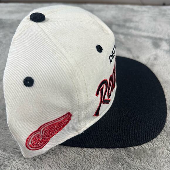 Vintage Detroit Red Wings Script Snapback Hat Sport Specialties NHL Center Ice - Picture 5 of 8